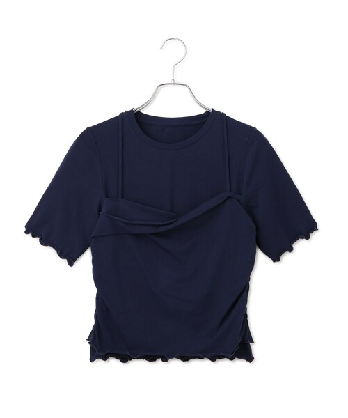 ADAM ET ROPE'(アダムエロペ)の「【WEB限定】ベアトップレイヤードカットソー(Tシャツ/カットソー・レディース・ホワイト/ダークブラウン/ネイビー・F)」の17枚目の写真