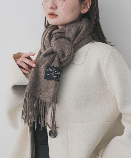 SENSE OF PLACE by URBAN RESEARCH（センスオブプレイスバイアーバンリサーチ）の「カシミヤミックスウールストール（マフラー・レディース・BLACK/IVORY/MOCHA・one）」の5枚目の写真