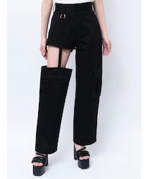 GYDA | SIDE CUTデザインカーゴカラーワイドパンツ(カーゴパンツ)