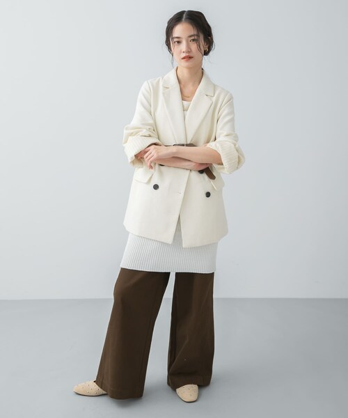 SENSE OF PLACE by URBAN RESEARCH（センスオブプレイスバイアーバンリサーチ）の「ワイドスリーブオーバージャケット（テーラードジャケット・レディース・CHARCOAL/IVORY/BEIGE・One）」の5枚目の写真