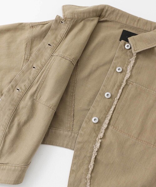 KBF（ケイビーエフ）の「フリンジカーブヘムジャケット（カバーオール・レディース・KHAKI/IVORY・one）」の21枚目の写真