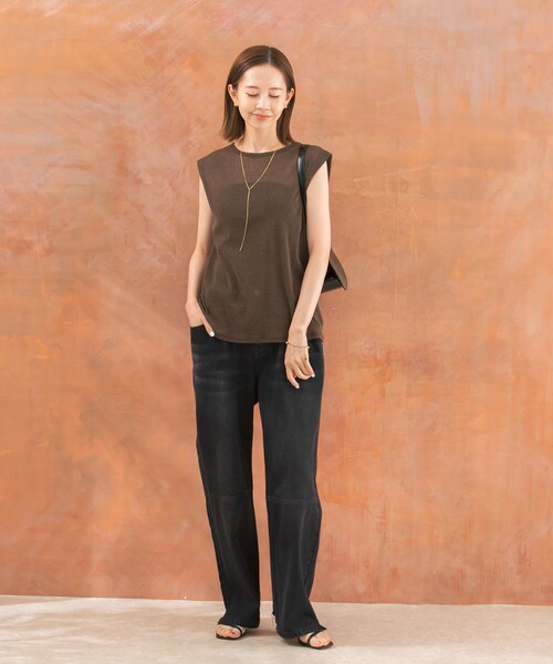 URBAN RESEARCH ROSSO（アーバンリサーチロッソ）の「ラメチュールタンクトップ（タンクトップ・レディース・OFF WHITE/BROWN・FREE）」の12枚目の写真