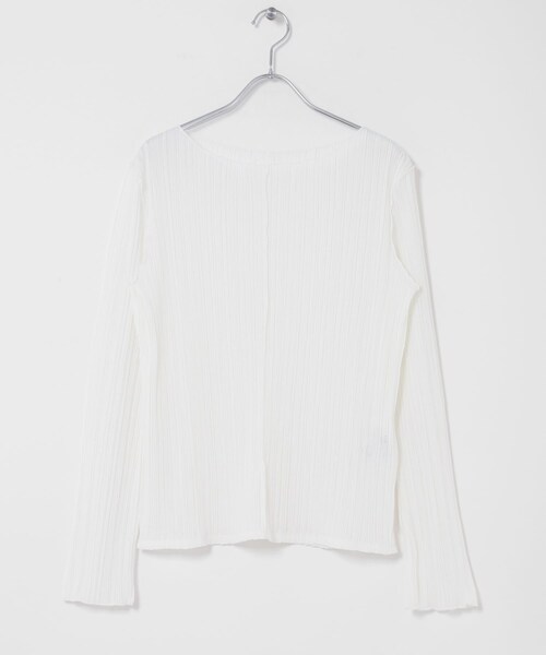 SENSE OF PLACE by URBAN RESEARCH(センスオブプレイスバイアーバンリサーチ)の「スラブシアープリーツトップ(Tシャツ/カットソー・レディース・OFF WHITE/BLACK/PINK・One)」の5枚目の写真