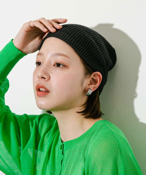 KBF(ケイビーエフ)の「サマーニットビーニー(ニットキャップ/ビーニー・レディース・CHARCOAL/IVORY・one)」の12枚目の写真