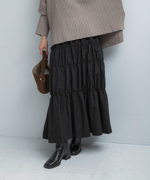 URBAN RESEARCH ROSSO（アーバンリサーチロッソ）の「ブライトシャーリングスカート（スカート・レディース・GRAY/BLACK・Free）」の5枚目の写真