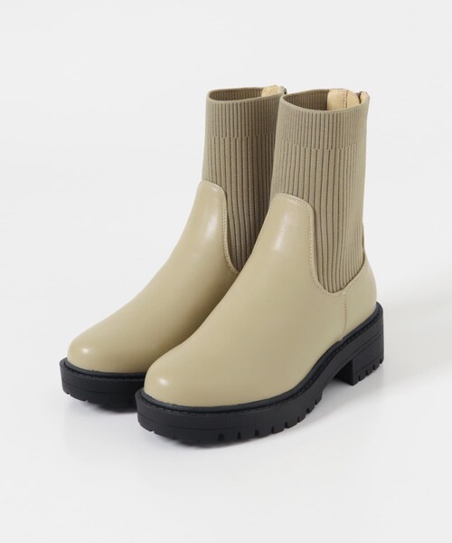 URBAN RESEARCH DOORS（アーバンリサーチドアーズ）の「ニットドッキングブーツ（ブーツ・レディース・BEIGE/BLACK・36/37/38）」の21枚目の写真