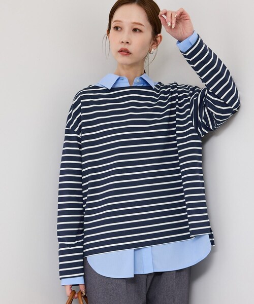 ROPE' PICNIC（ロペピクニック）の「ボックスシルエットボーダーカットソー（Tシャツ/カットソー・レディース・ブラック系/ブラウン/ネイビー系・F）」の22枚目の写真