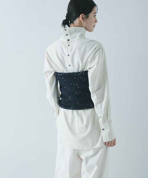 URBAN RESEARCH（アーバンリサーチ）の「TRソフトツイルハイネックシャツ（シャツ/ブラウス・レディース・IVORY/BLACK・Free）」の18枚目の写真