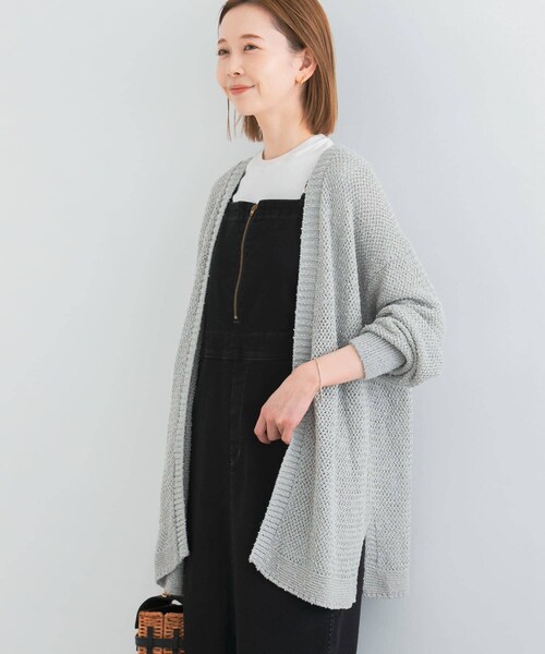 URBAN RESEARCH ROSSO（アーバンリサーチロッソ）の「透かし編みミドルカーディガン（カーディガン/ボレロ・レディース・gray/camel・FREE）」の11枚目の写真