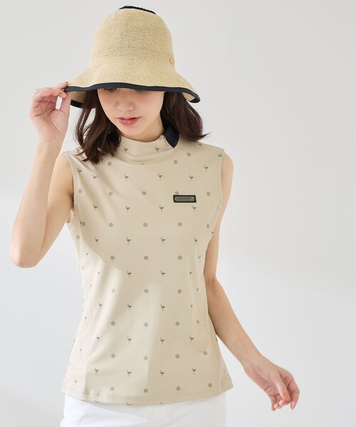 ROPE'（ロペ）の「小紋総柄プリントノースリーブプルオーバー/UV・接触冷感（Tシャツ/カットソー・レディース・ブラック/ホワイト/ベージュ・L/M/S）」の9枚目の写真