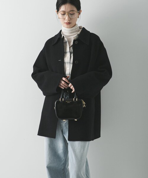 URBAN RESEARCH（アーバンリサーチ）の「スーパー140ステンカラーリバーミドルコート（ステンカラーコート・レディース・BRICK/NAVY/BLACK・FREE）」の8枚目の写真