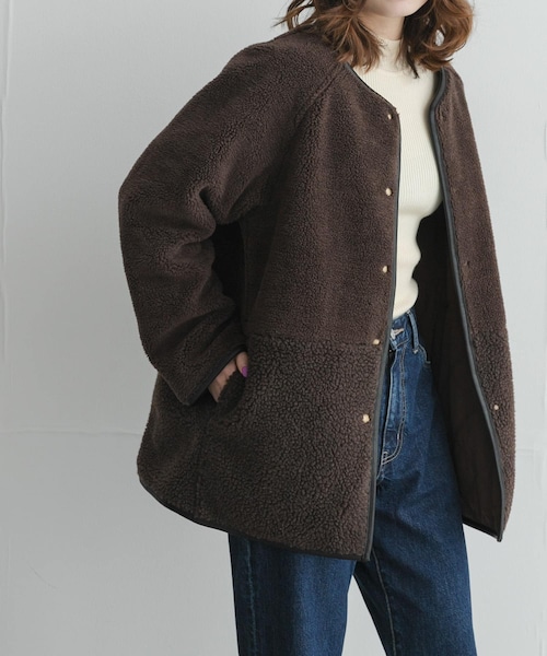 URBAN RESEARCH Sonny Label（アーバンリサーチサニーレーベル）の「リバーシブルボア撥水キルティングコート（その他アウター・レディース・アイボリー/ブラック/ブラウン・Free）」の3枚目の写真