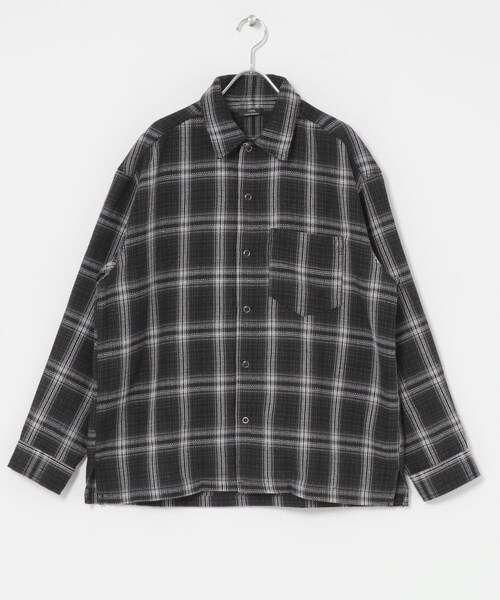 ITEMS URBANRESEARCH(アイテムズ アーバンリサーチ)の「ツイードチェックリングドットボタンシャツ(シャツ/ブラウス・メンズ・BLACK/OLIVE/RED・M/L)」の5枚目の写真