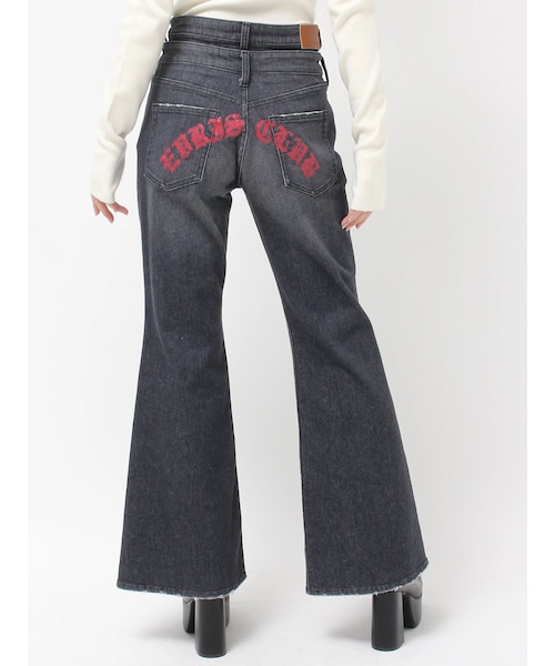 EVRIS（エヴリス）の「バックグラフィックフレアデニムパンツ（デニムパンツ・レディース・ブラック/インディゴ・S/M）」の7枚目の写真