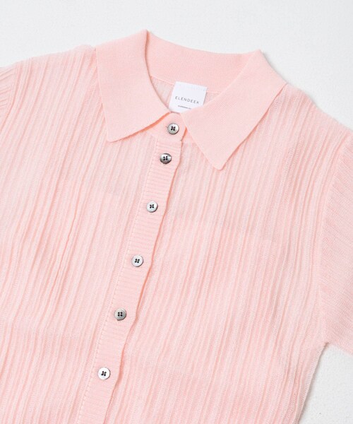 URBAN RESEARCH ROSSO（アーバンリサーチロッソ）の「ELENDEEK　SHEER PLEATS KNIT TOP（カーディガン/ボレロ・レディース・IVY/BLK/PNK・Free）」の14枚目の写真