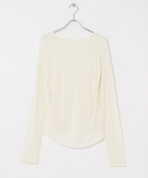 KBF（ケイビーエフ）の「タックドレープロンTEE（Tシャツ/カットソー・レディース・IVORY/PINK/BROWN/TOP GRAY・One）」の13枚目の写真