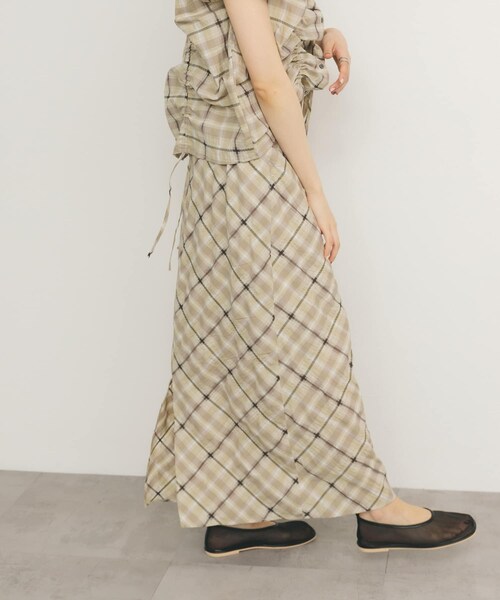 KBF（ケイビーエフ）の「シアーチェックIラインスカート（スカート・レディース・MOSS GRAY/BEIGE/BLUE・one）」の21枚目の写真