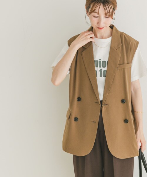 ITEMS URBANRESEARCH（アイテムズ アーバンリサーチ）の「ダブルブレストジレ（ベスト・レディース・CML/BLK・FREE）」の16枚目の写真