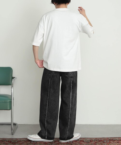 SENSE OF PLACE by URBAN RESEARCH（センスオブプレイスバイアーバンリサーチ）の「デニムフリンジパネルワイドパンツ（デニムパンツ・メンズ・BLACK/L.INDIGO・M/L）」の9枚目の写真