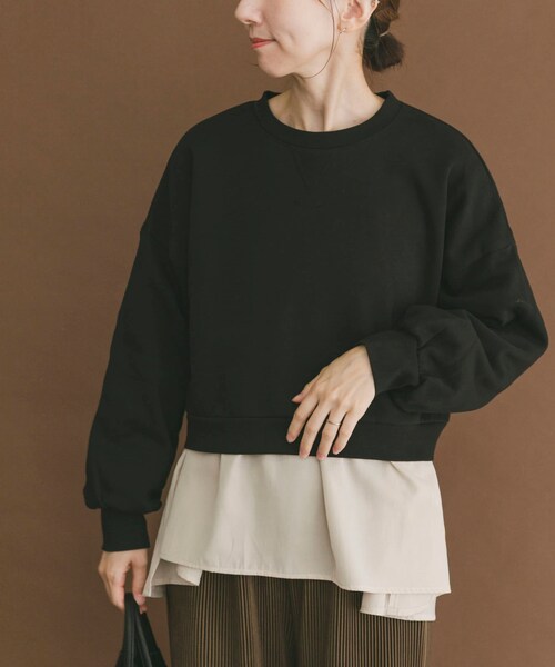 ITEMS URBANRESEARCH（アイテムズ アーバンリサーチ）の「『UR TECH』ハイヒートコットンクルーネックスウェット（スウェット・レディース・GRY/BRD/BLK・Free）」の6枚目の写真