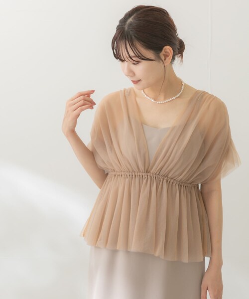 URBAN RESEARCH ROSSO（アーバンリサーチロッソ）の「kaene　ギャザーブラウスセットドレス（ワンピース・レディース・pinkbeige/BK・36）」の11枚目の写真