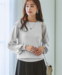 nissen | 洗えるフロントワイドリブパフスリーブニット(ニット/セーター)