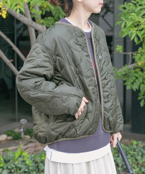 ITEMS URBANRESEARCH（アイテムズ アーバンリサーチ）の「瓢箪キルト中綿ブルゾン（その他アウター・レディース・ECRU/KHK/BLK・FREE）」の19枚目の写真