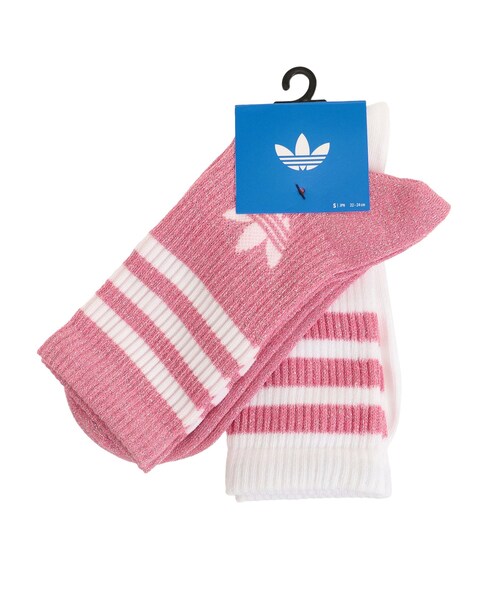 GYDA（ジェイダ）の「adidas 3S GLITTER CR 2（ソックス/靴下・レディース・ブラック/ピンク/シルバー・F）」の2枚目の写真