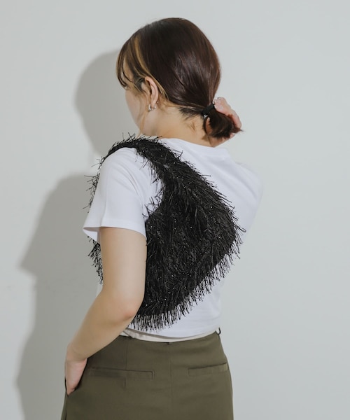 SENSE OF PLACE by URBAN RESEARCH（センスオブプレイスバイアーバンリサーチ）の「フリンジハンドバッグ（ハンドバッグ・レディース・BLACK/IVORY/MINT・one）」の18枚目の写真