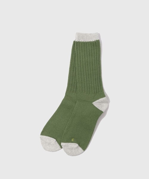 ADAM ET ROPE'(アダムエロペ)の「【Little Yarmouth/リトルヤーマス】Utility Rib Sox(ソックス/靴下・メンズ・ブラック/ホワイト/オリーブ・F)」の3枚目の写真