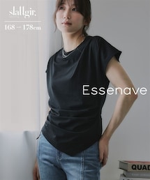 nissen | 高身長　ドレープデザインTシャツ（トールサイズ）Essenave(Tシャツ/カットソー)