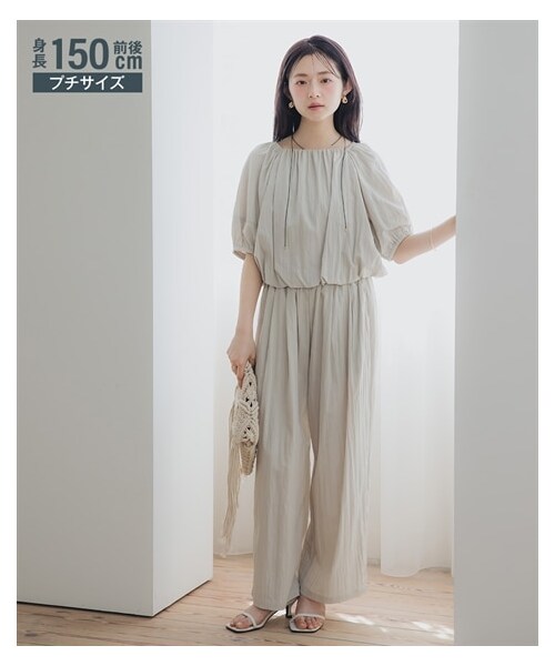 nissen（ニッセン）の「小さいサイズ　ワッシャーギャザーワイドパンツ　低身長さん・小柄女性（パンツ・レディース・ライトグリーン/チャコール/ブラウン/アイスグレー・PSS/PS/PM/PL）」の11枚目の写真