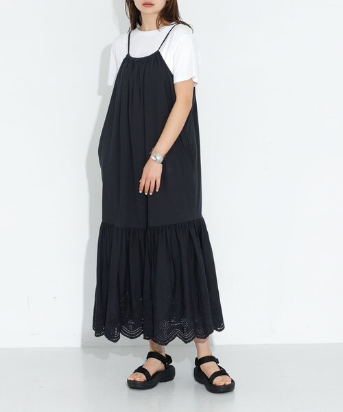 URBAN RESEARCH Sonny Label（アーバンリサーチサニーレーベル）の「シフリーコットンキャミワンピース（ワンピース・レディース・ブラウン/ブラック/オフ・FREE）」の2枚目の写真