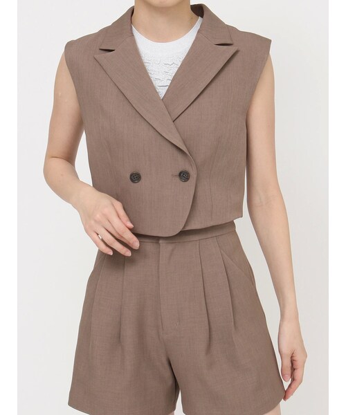 MURUA（ムルーア）の「ショートテーラードジレ（ベスト・レディース・グレー/ブラック/ネイビー/モカ/オレンジ・F）」の22枚目の写真