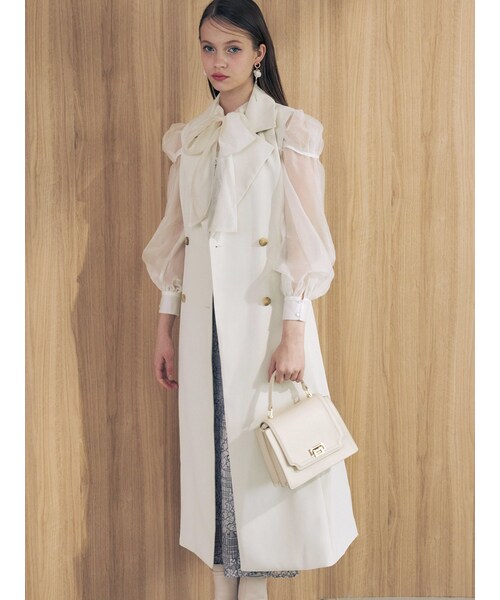 MERCURYDUO（マーキュリーデュオ）の「ベルト付ロングジレ（その他アウター・レディース・アイボリー/ベビーピンク・S/M）」の2枚目の写真