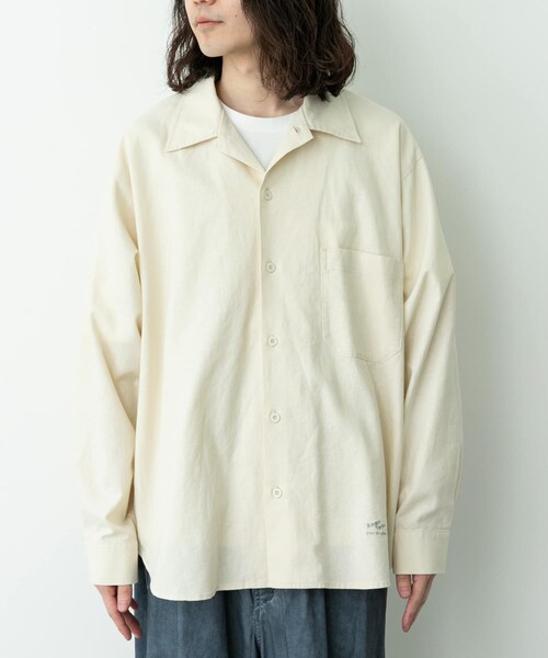 URBAN RESEARCH Sonny Label（アーバンリサーチサニーレーベル）の「ARMY TWILL　COTTON LINEN UTILITYSHIRTS（シャツ/ブラウス・メンズ・ECRU/PINK/GREEN/CHARCOAL・S/M）」の13枚目の写真