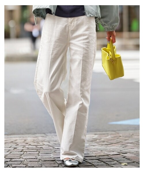 nissen（ニッセン）の「センタープレスセミワイドデニムパンツ【OtonaSMILE】（パンツ・レディース・インディゴブルー/オフホワイト・M/L/LL/3L/4L/5L）」の12枚目の写真