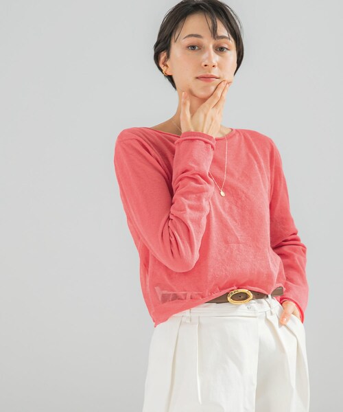 URBAN RESEARCH ROSSO（アーバンリサーチロッソ）の「シアーレイヤードニット（ニット/セーター・レディース・OFF WHITE/PINK・Free）」の15枚目の写真
