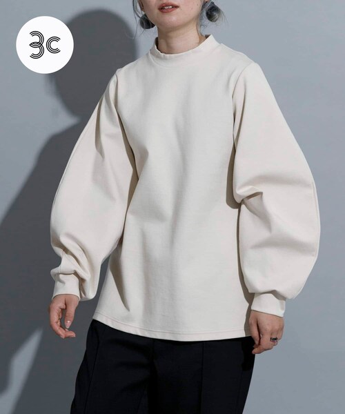 THE GOODLAND MARKET（ザグッドランドマーケット）の「『別注』MIDIUMISOLID×TGM　Recycled polyester PULLOVER（Tシャツ/カットソー・レディース・L.Beige/C.Gray/BLACK・one）」の4枚目の写真