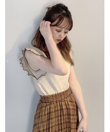 dazzlin | メローリブフレンチスリーブトップス(Tシャツ/カットソー)
