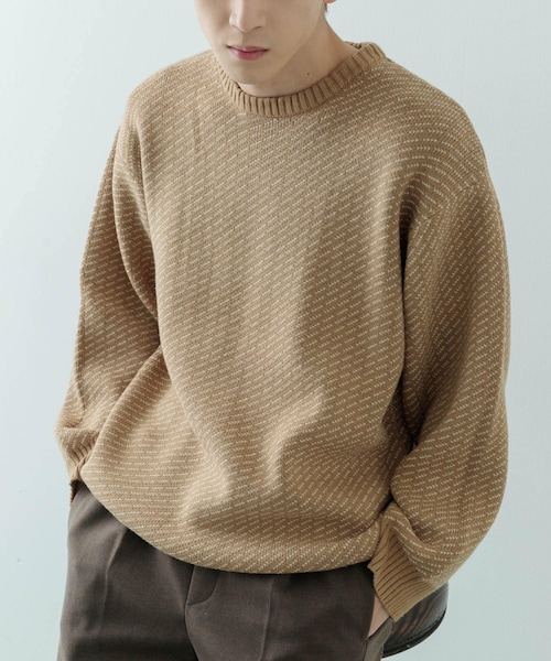 ITEMS URBANRESEARCH(アイテムズ アーバンリサーチ)の「マシンウォッシャブル バーズアイ クルーニット(ニット/セーター・メンズ・BEG/NVY/BLK・M/L)」の6枚目の写真