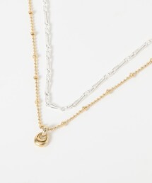 SMELLY | メタルチャームコンビメッキ2セットネックレス(ネックレス)