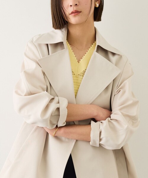 ROPE'（ロペ）の「【撥水加工】ライトミドル丈トレンチコート（トレンチコート・レディース・オフホワイト/ベージュ・F）」の16枚目の写真