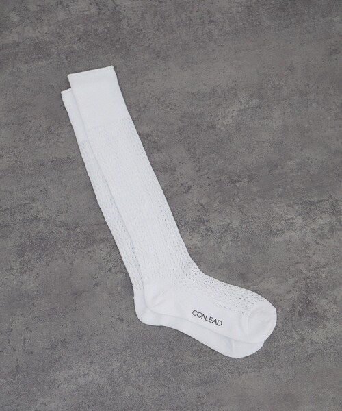 ADAM ET ROPE'（アダムエロペ）の「【CONLEAD（コンリード）】Lace Long（ソックス/靴下・レディース・ブラック/ホワイト/ベージュ系・F）」の4枚目の写真