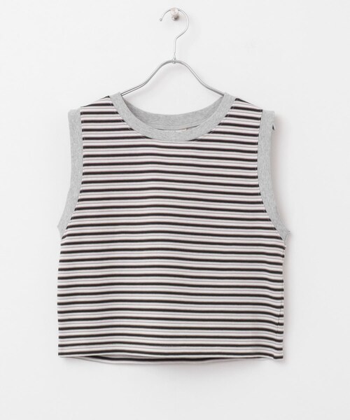 URBAN RESEARCH DOORS（アーバンリサーチドアーズ）の「BORDER BUSTIER（タンクトップ・レディース・GREY MULTI/BROWNMULTI/別注RED・M）」の13枚目の写真