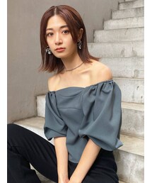 EMODA | ボリュームスリーブコンパクトトップ(Tシャツ/カットソー)