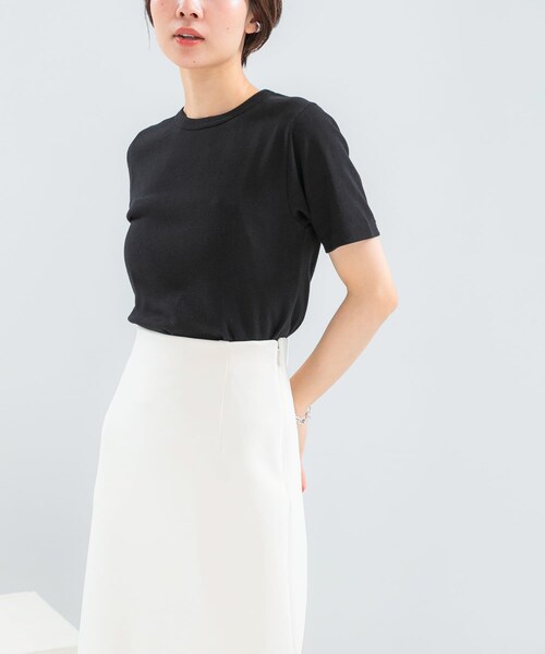 URBAN RESEARCH ROSSO（アーバンリサーチロッソ）の「GICIPI　CRISTALLO（Tシャツ/カットソー・レディース・BIANCO/NERO/PERGAMENA/MIRTILLO/ANTARES・1）」の6枚目の写真
