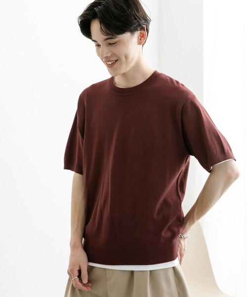 SENSE OF PLACE by URBAN RESEARCH(センスオブプレイスバイアーバンリサーチ)の「クルーネックニットショートスリーブTシャツ(ニット/セーター・メンズ・BLACK/BROWN/GREEN・M/L)」の17枚目の写真