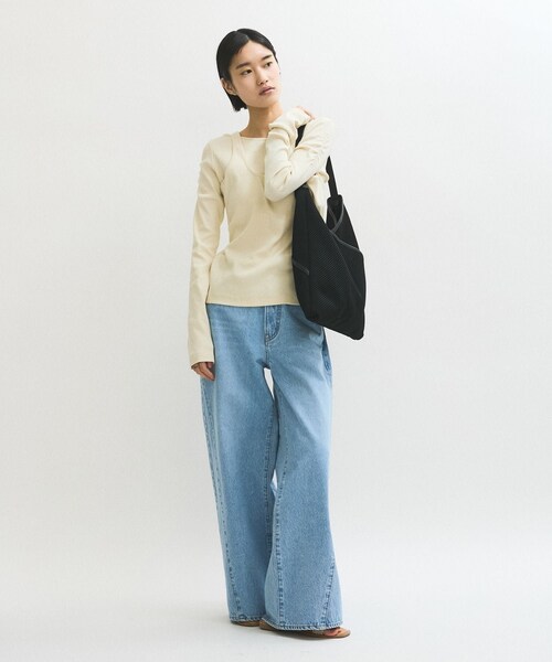 ADAM ET ROPE'(アダムエロペ)の「メッシュワンショルダーバッグ(ショルダーバッグ・レディース・ブラック/ベージュ・F)」の6枚目の写真