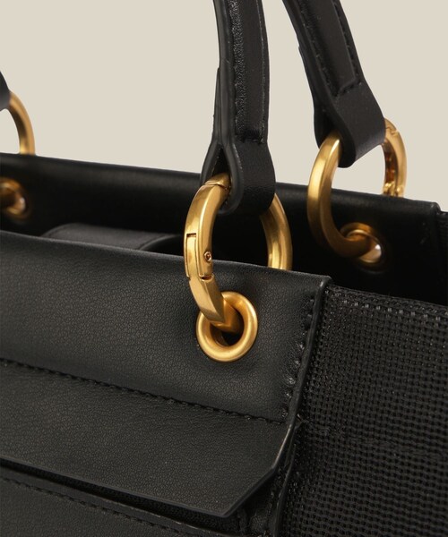 ROPE'(ロペ)の「チュールメッシュ2WAYミニバッグ(ハンドバッグ・レディース・ブラック/オリーブ・F)」の11枚目の写真